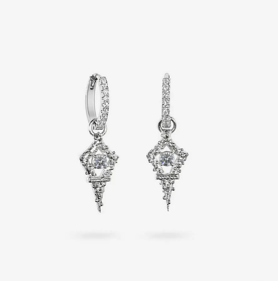 گوشواره نقره زنانه طرح لوستری