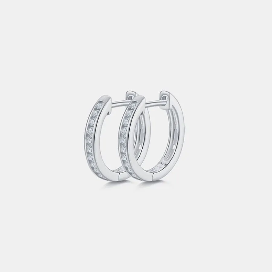 گوشواره نقره زنانه طرح حلقه ای نگین دار