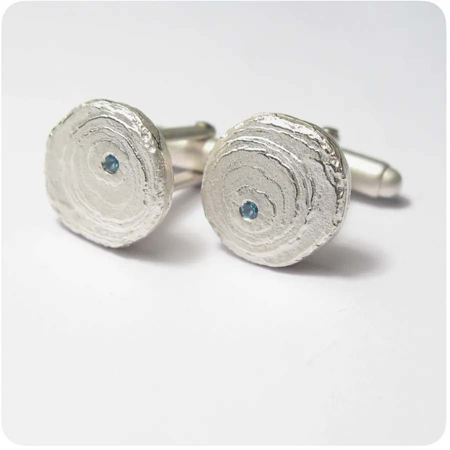 دکمه سردست نقره زنانه طرح چشم نظر