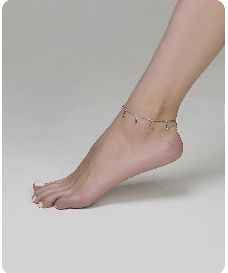 پابند نقره زنانه طرح آویز اشکی