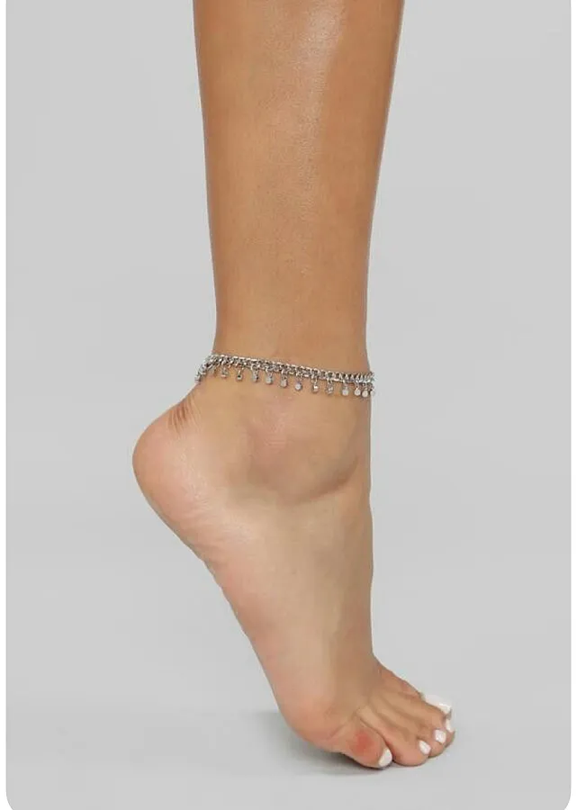 پابند نقره زنانه طرح خلخال بندری