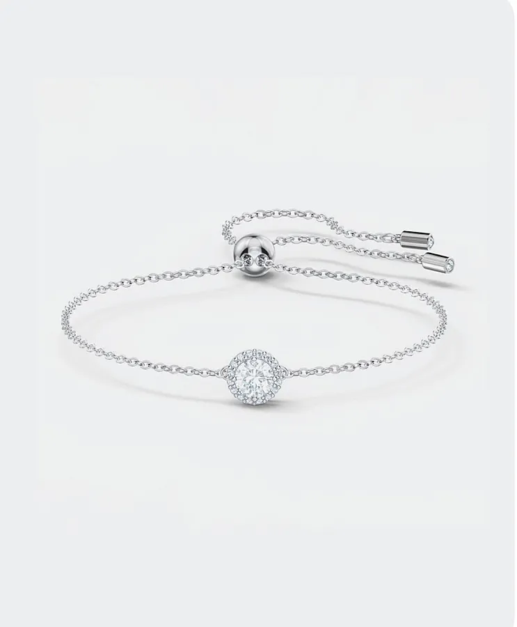 دستبند نقره زنانه تک نگین برلیان