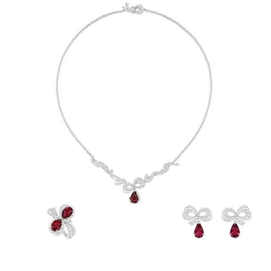 ست نقره زنانه نگین یاقوت