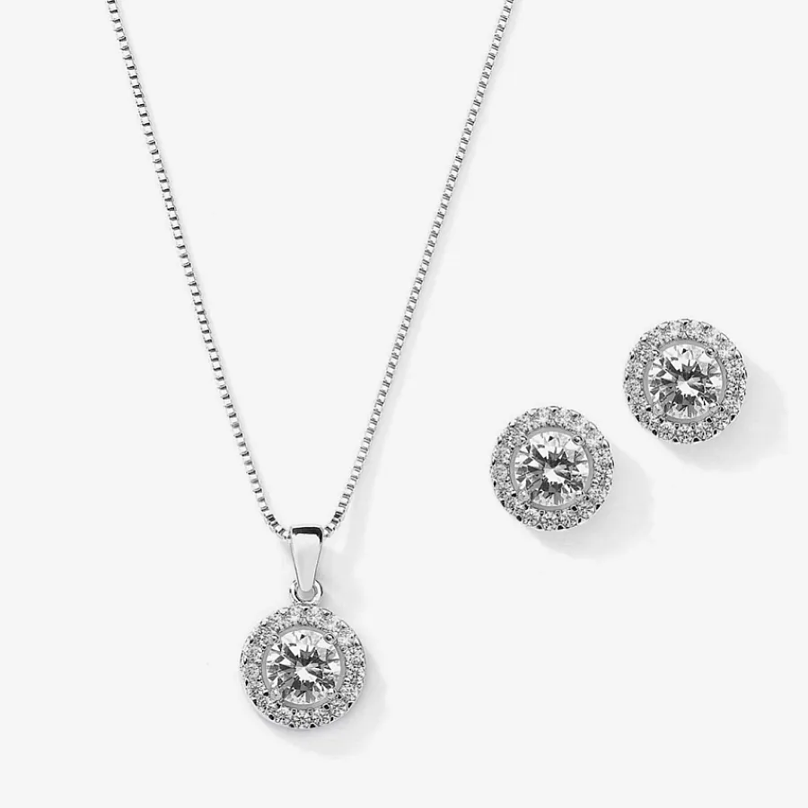 نیم ست نقره زنانه نگین خورشیدی