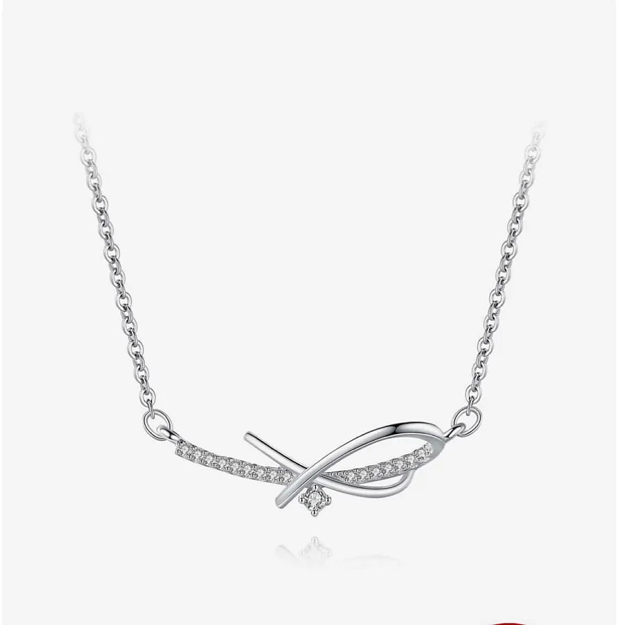 گردنبند و آویز نقره زنانه طرح انتزاعی