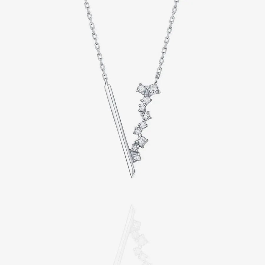 گردنبند و آویز نقره زنانه طرح v