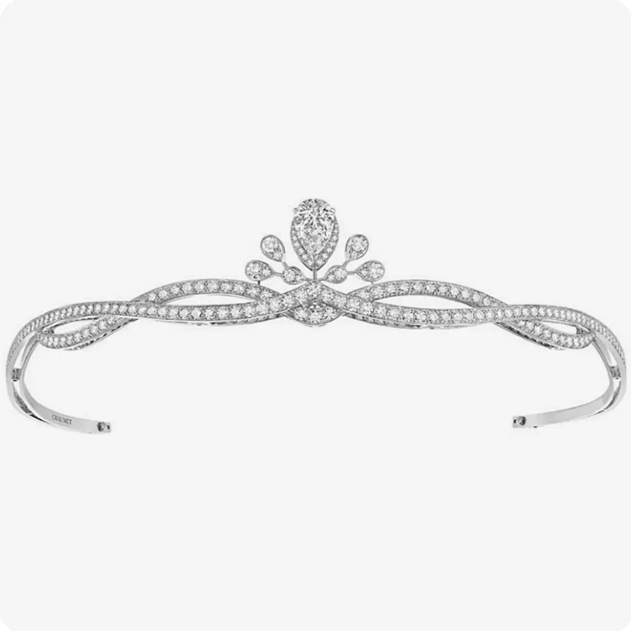 تاج نقره زنانه نگین دار ساده