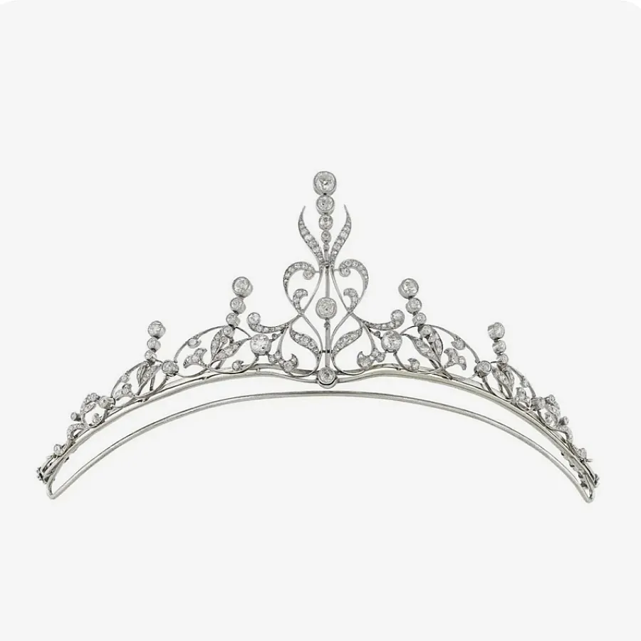 تاج نقره زنانه عروس مدل پرنسسی
